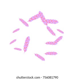 Feather Pattern, bright colorful background, cute and fun decoration. Vector illustration for celebration, party, carnival, festive holiday and Your project. 