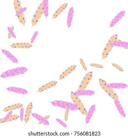 Feather Pattern, bright colorful background, cute and fun decoration. Vector illustration for celebration, party, carnival, festive holiday and Your project. 