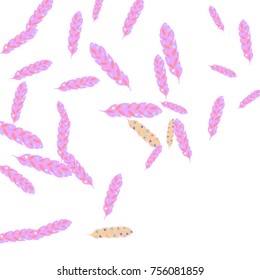 Feather Pattern, bright colorful background, cute and fun decoration. Vector illustration for celebration, party, carnival, festive holiday and Your project. 