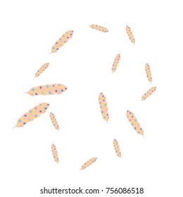 Feather Pattern, bright colorful background, cute and fun decoration. Vector illustration for celebration, party, carnival, festive holiday and Your project.