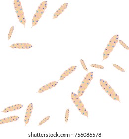 Feather Pattern, bright colorful background, cute and fun decoration. Vector illustration for celebration, party, carnival, festive holiday and Your project.
