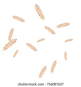 Feather Pattern, bright colorful background, cute and fun decoration. Vector illustration for celebration, party, carnival, festive holiday and Your project.