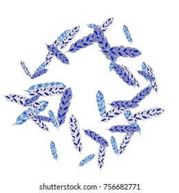 Feather Pattern, bright colorful background, cute and fun decoration. Vector illustration for celebration, party, carnival, festive holiday and Your project.