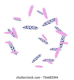 Feather Pattern, bright colorful background, cute and fun decoration. Vector illustration for celebration, party, carnival, festive holiday and Your project.