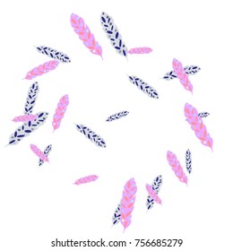 Feather Pattern, bright colorful background, cute and fun decoration. Vector illustration for celebration, party, carnival, festive holiday and Your project.