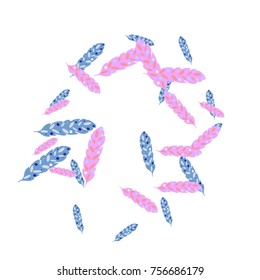 Feather Pattern, bright colorful background, cute and fun decoration. Vector illustration for celebration, party, carnival, festive holiday and Your project.