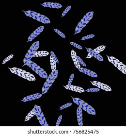 Feather Pattern, bright colorful background, cute and fun decoration. Vector illustration for celebration, party, carnival, festive holiday and Your project.