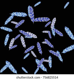 Feather Pattern, bright colorful background, cute and fun decoration. Vector illustration for celebration, party, carnival, festive holiday and Your project.