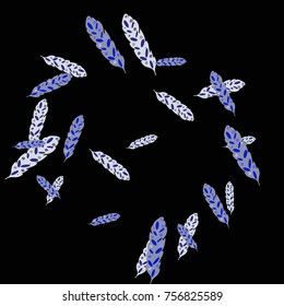 Feather Pattern, bright colorful background, cute and fun decoration. Vector illustration for celebration, party, carnival, festive holiday and Your project.