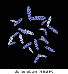 Feather Pattern, bright colorful background, cute and fun decoration. Vector illustration for celebration, party, carnival, festive holiday and Your project.