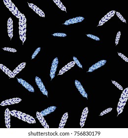 Feather Pattern, bright colorful background, cute and fun decoration. Vector illustration for celebration, party, carnival, festive holiday and Your project.