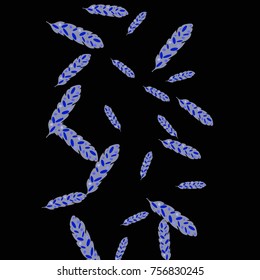 Feather Pattern, bright colorful background, cute and fun decoration. Vector illustration for celebration, party, carnival, festive holiday and Your project.