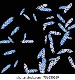 Feather Pattern, bright colorful background, cute and fun decoration. Vector illustration for celebration, party, carnival, festive holiday and Your project.