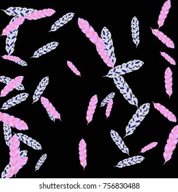 Feather Pattern, bright colorful background, cute and fun decoration. Vector illustration for celebration, party, carnival, festive holiday and Your project.