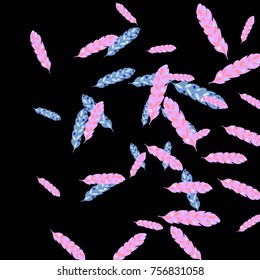 Feather Pattern, bright colorful background, cute and fun decoration. Vector illustration for celebration, party, carnival, festive holiday and Your project.