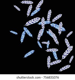 Feather Pattern, bright colorful background, cute and fun decoration. Vector illustration for celebration, party, carnival, festive holiday and Your project.