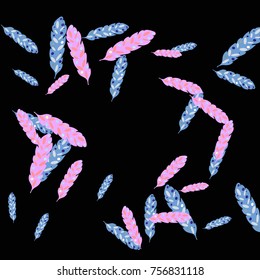 Feather Pattern, bright colorful background, cute and fun decoration. Vector illustration for celebration, party, carnival, festive holiday and Your project.