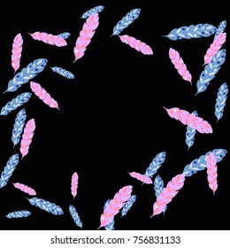 Feather Pattern, bright colorful background, cute and fun decoration. Vector illustration for celebration, party, carnival, festive holiday and Your project.