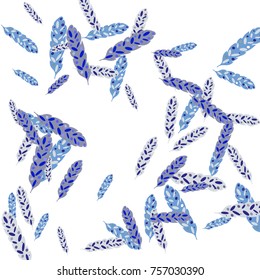 Feather Pattern, bright colorful background, cute and fun decoration. Vector illustration for celebration, party, carnival, festive holiday and Your project.