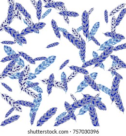 Feather Pattern, bright colorful background, cute and fun decoration. Vector illustration for celebration, party, carnival, festive holiday and Your project.