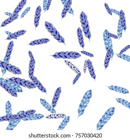 Feather Pattern, bright colorful background, cute and fun decoration. Vector illustration for celebration, party, carnival, festive holiday and Your project.