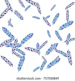 Feather Pattern, bright colorful background, cute and fun decoration. Vector illustration for celebration, party, carnival, festive holiday and Your project.