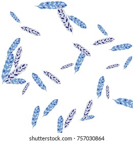 Feather Pattern, bright colorful background, cute and fun decoration. Vector illustration for celebration, party, carnival, festive holiday and Your project.