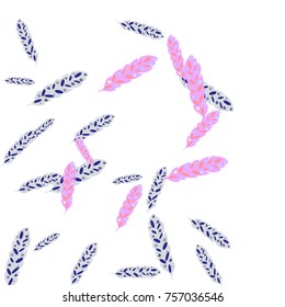 Feather Pattern, bright colorful background, cute and fun decoration. Vector illustration for celebration, party, carnival, festive holiday and Your project.