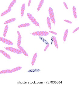 Feather Pattern, bright colorful background, cute and fun decoration. Vector illustration for celebration, party, carnival, festive holiday and Your project.