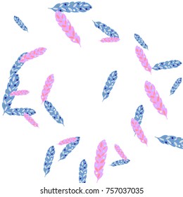 Feather Pattern, bright colorful background, cute and fun decoration. Vector illustration for celebration, party, carnival, festive holiday and Your project.