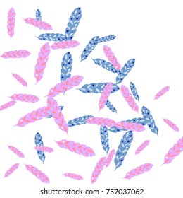 Feather Pattern, bright colorful background, cute and fun decoration. Vector illustration for celebration, party, carnival, festive holiday and Your project.