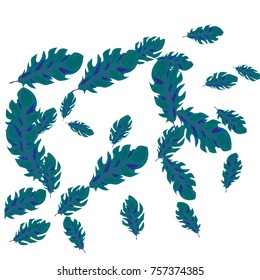 Feather Pattern, bright colorful background, cute and fun decoration. Vector illustration for celebration, party, carnival, festive holiday and Your project.