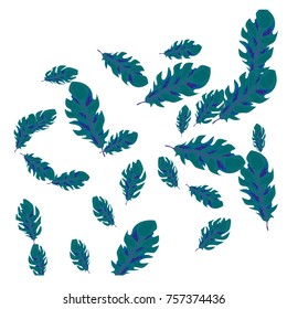 Feather Pattern, bright colorful background, cute and fun decoration. Vector illustration for celebration, party, carnival, festive holiday and Your project.