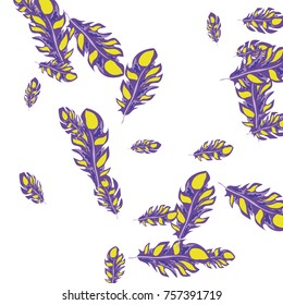 Feather Pattern, bright colorful background, cute and fun decoration. Vector illustration for celebration, party, carnival, festive holiday and Your project.