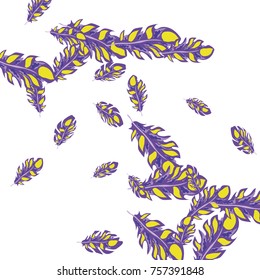 Feather Pattern, bright colorful background, cute and fun decoration. Vector illustration for celebration, party, carnival, festive holiday and Your project.