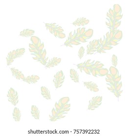 Feather Pattern, bright colorful background, cute and fun decoration. Vector illustration for celebration, party, carnival, festive holiday and Your project.