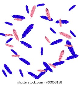 Feather Pattern, bright colorful background, cute and fun decoration. Vector illustration for celebration, party, carnival, festive holiday and Your project.