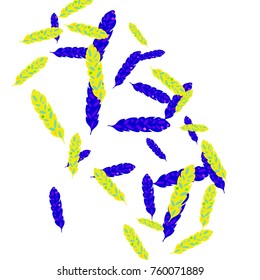 Feather Pattern, bright colorful background, cute and fun decoration. Vector illustration for celebration, party, carnival, festive holiday and Your project.