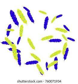 Feather Pattern, bright colorful background, cute and fun decoration. Vector illustration for celebration, party, carnival, festive holiday and Your project.