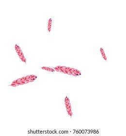 Feather Pattern, bright colorful background, cute and fun decoration. Vector illustration for celebration, party, carnival, festive holiday and Your project.