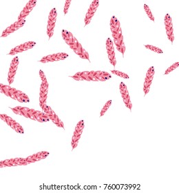 Feather Pattern, bright colorful background, cute and fun decoration. Vector illustration for celebration, party, carnival, festive holiday and Your project.