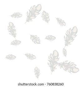 Feather Pattern, bright colorful background, cute and fun decoration. Vector illustration for celebration, party, carnival, festive holiday and Your project.