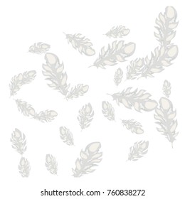 Feather Pattern, bright colorful background, cute and fun decoration. Vector illustration for celebration, party, carnival, festive holiday and Your project.