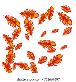 Feather Pattern, bright colorful background, cute and fun decoration. Vector illustration for celebration, party, carnival, festive holiday and Your project.