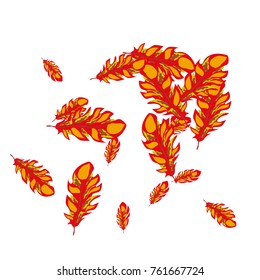 Feather Pattern, bright colorful background, cute and fun decoration. Vector illustration for celebration, party, carnival, festive holiday and Your project.