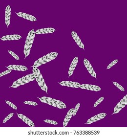 Feather Pattern, bright colorful background, cute and fun decoration. Vector illustration for celebration, party, carnival, festive holiday and Your project.