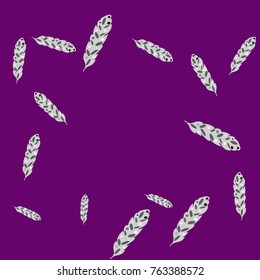 Feather Pattern, bright colorful background, cute and fun decoration. Vector illustration for celebration, party, carnival, festive holiday and Your project.