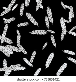 Feather Pattern, bright colorful background, cute and fun decoration. Vector illustration for celebration, party, carnival, festive holiday and Your project.