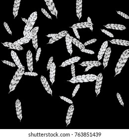 Feather Pattern, bright colorful background, cute and fun decoration. Vector illustration for celebration, party, carnival, festive holiday and Your project.