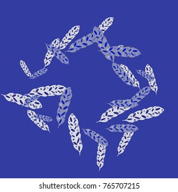 Feather Pattern, bright colorful background, cute and fun decoration. Vector illustration for celebration, party, carnival, festive holiday and Your project.